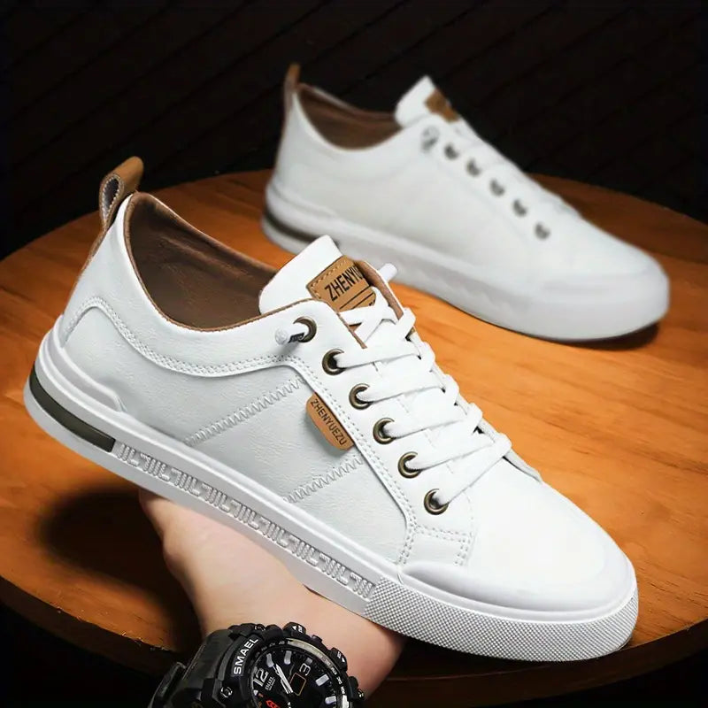 calzado blancos con detalles Caqui "ZGRYF"