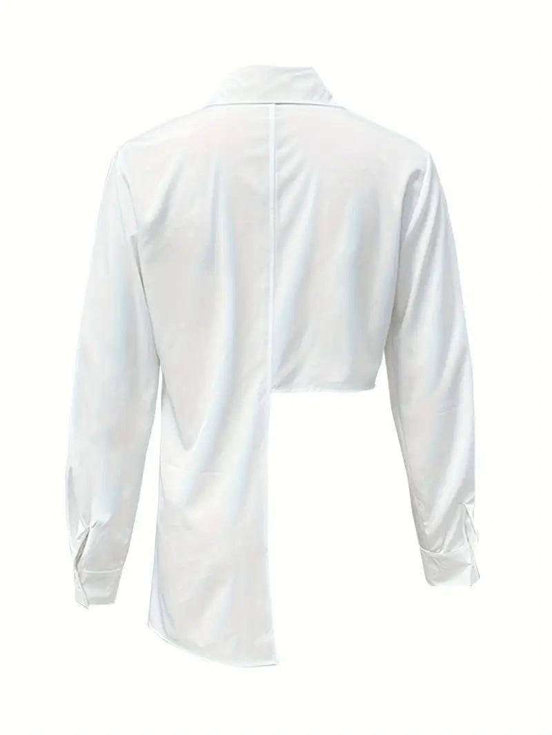 Camisa Blanca De Diseño Asimetrico