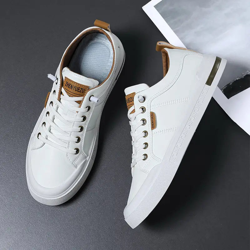 calzado blancos con detalles Caqui "ZGRYF"